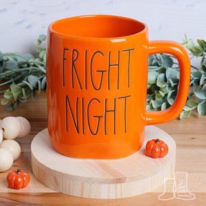 Rae Dunn FRIGHT NIGHT Orange Halloween Mug